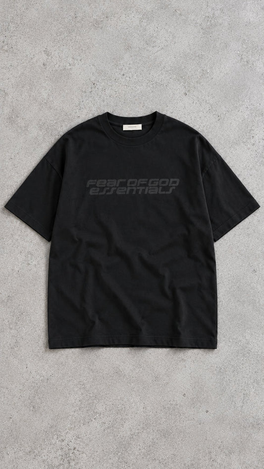 Playera negra letras negras